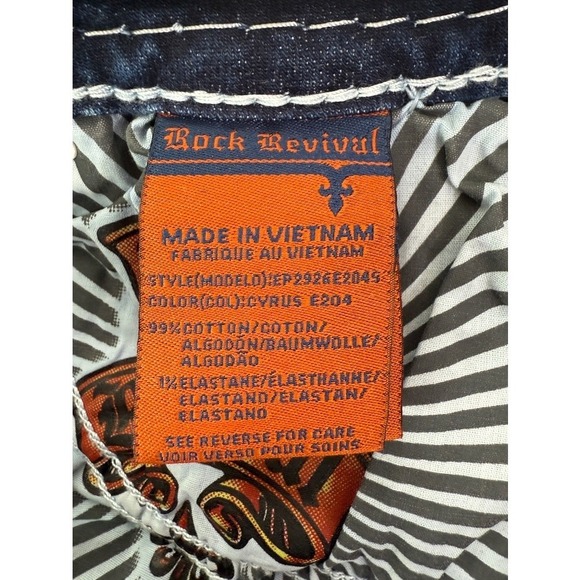 New Rock Revival Jeans Women's 28x30‎ Cyrus Easy Boot Y2K Rhinestone Denim Blue - Picture 8 of 13